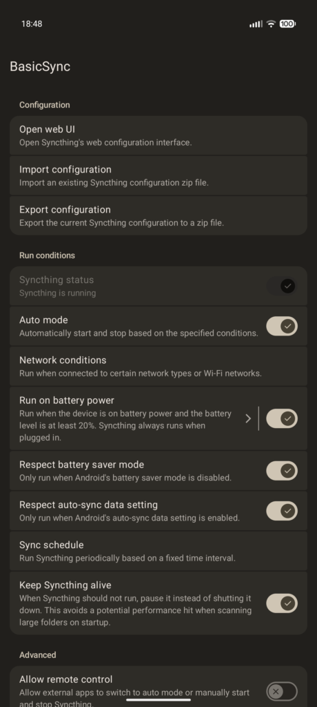 BasicSync APK screenshot