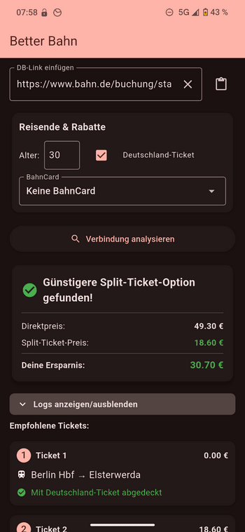 Besser Bahn APK screenshot