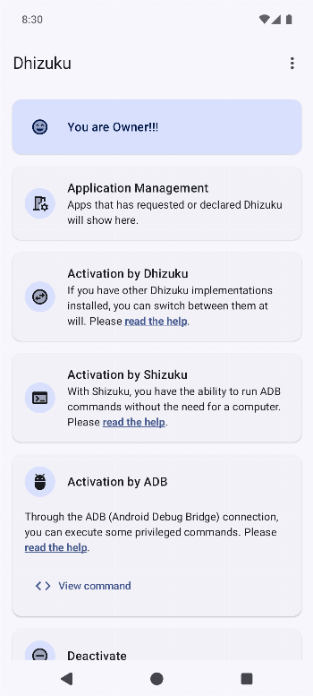 Dhizuku APK screenshot