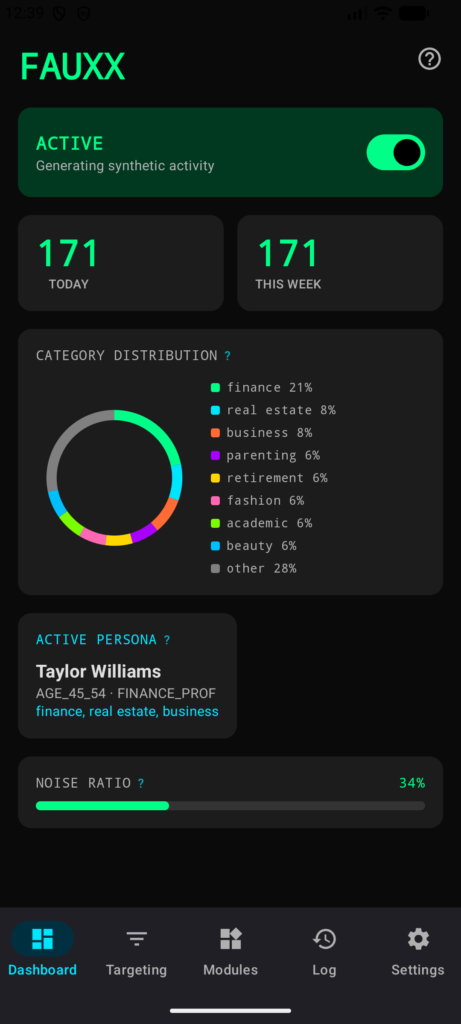 Fauxx - Privacy Through Deception APK screenshot