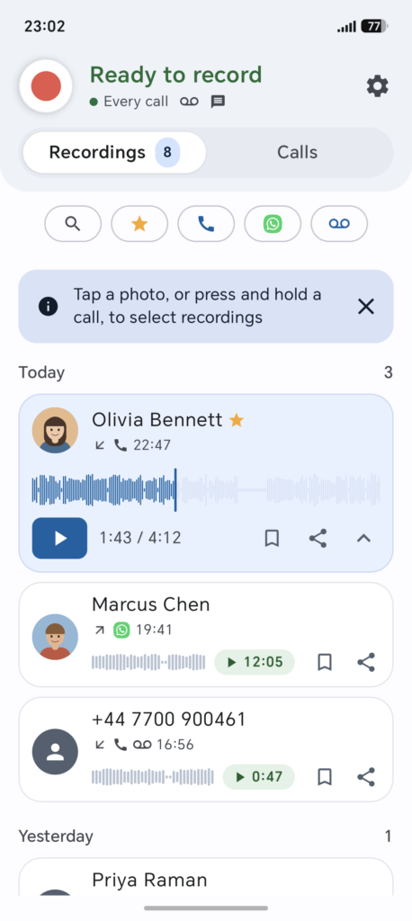 JemRec APK screenshot