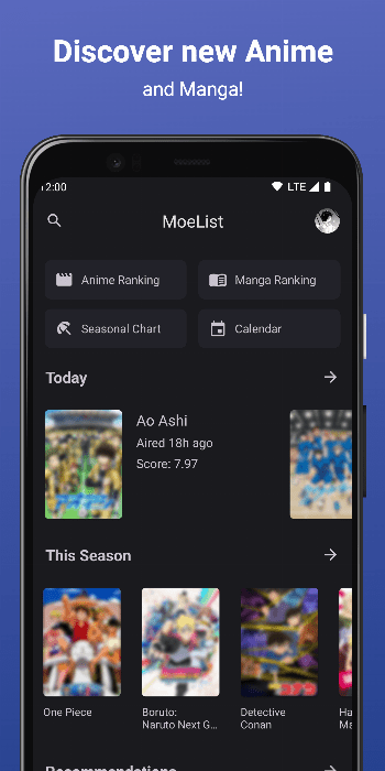 MoeList - MyAnimeList Client APK screenshot