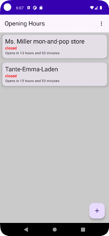 Opening Hours Manager APK screenshot