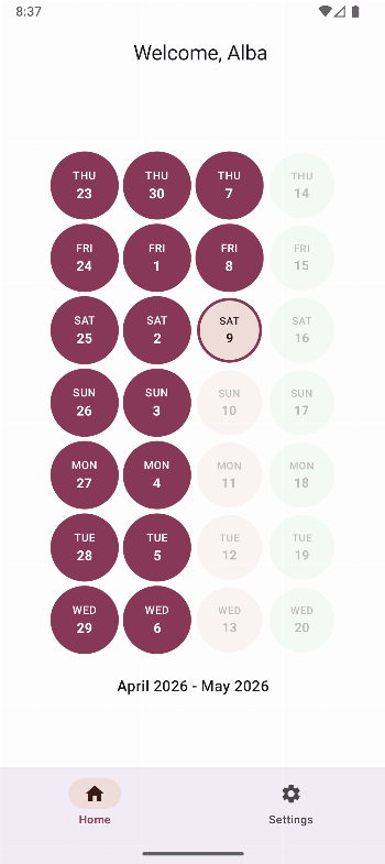 OpenPillReminder: Birth Control Pill Tracker APK screenshot