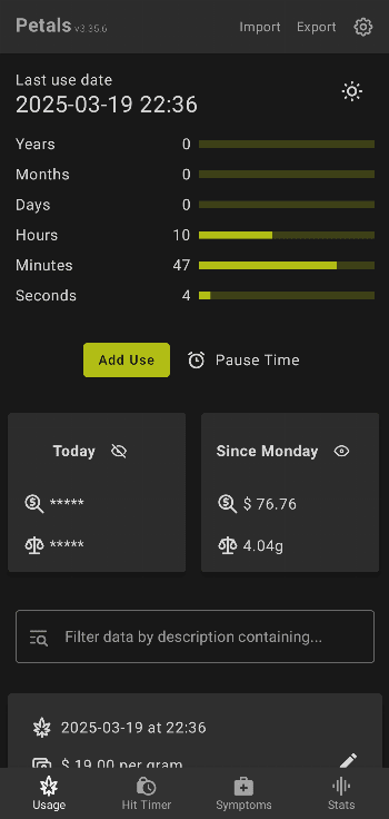 Petals: Cannabis Use Tracker APK screenshot