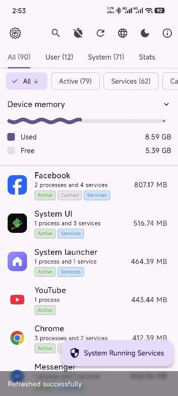 Running Services Monitor APK screenshot