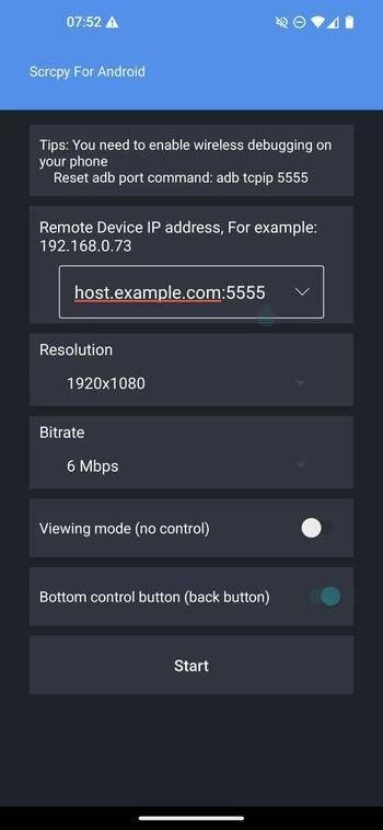 ScrcpyForAndroid APK screenshot