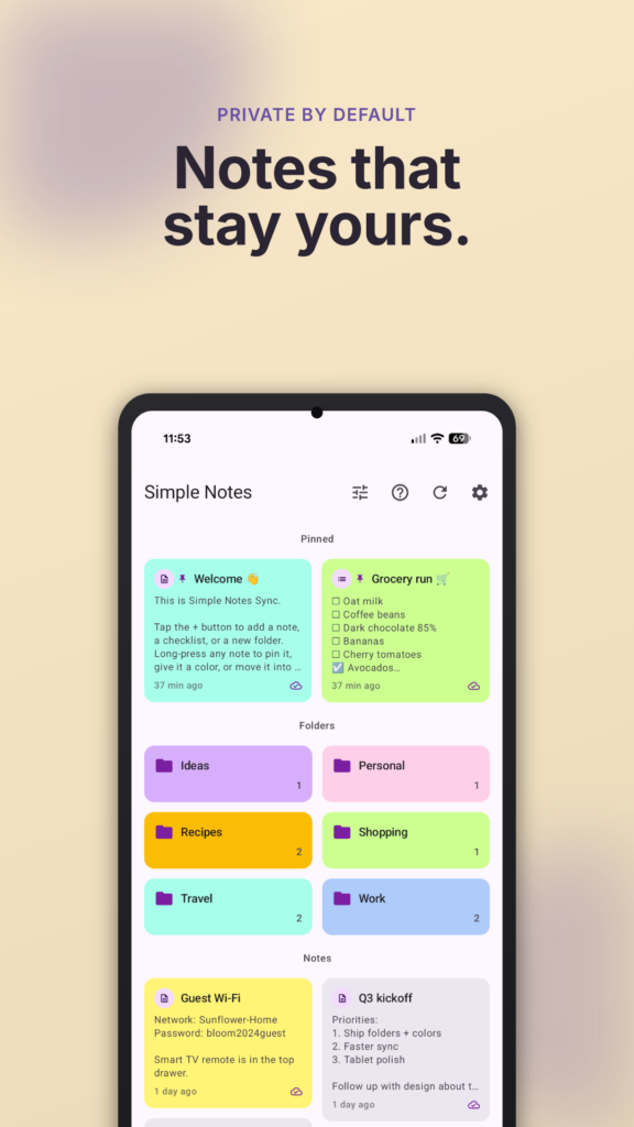Simple Notes Sync APK screenshot