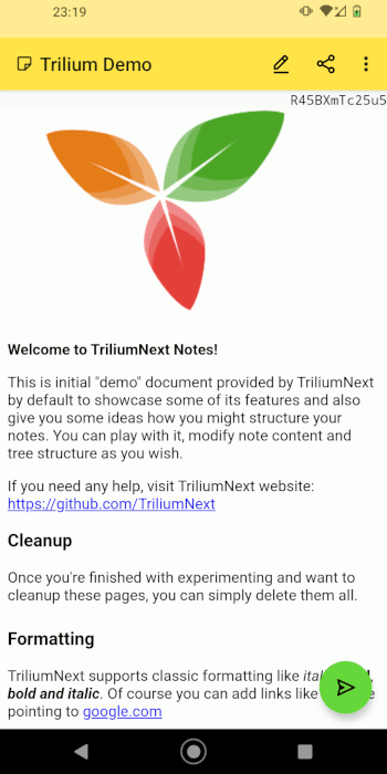 TriliumDroid APK screenshot