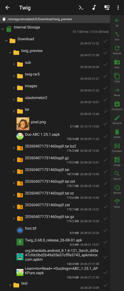 Twig APK screenshot